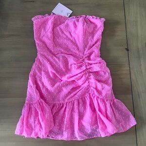 HELLO MOLLY FACE ON MAGAZINES DRESS PINK